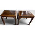 Pair of Vintage Drexel Heritage Chinese Chippendale Burlwood End Tables