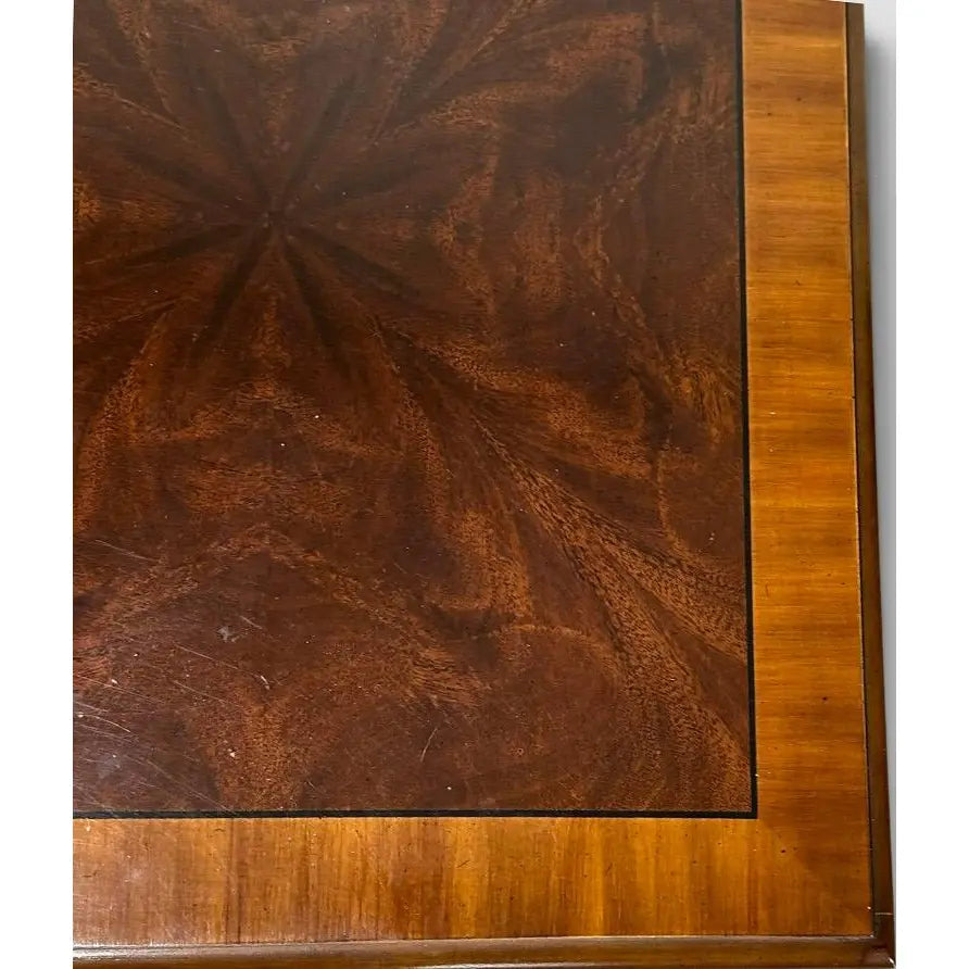 Pair of Vintage Drexel Heritage Chinese Chippendale Burlwood End Tables
