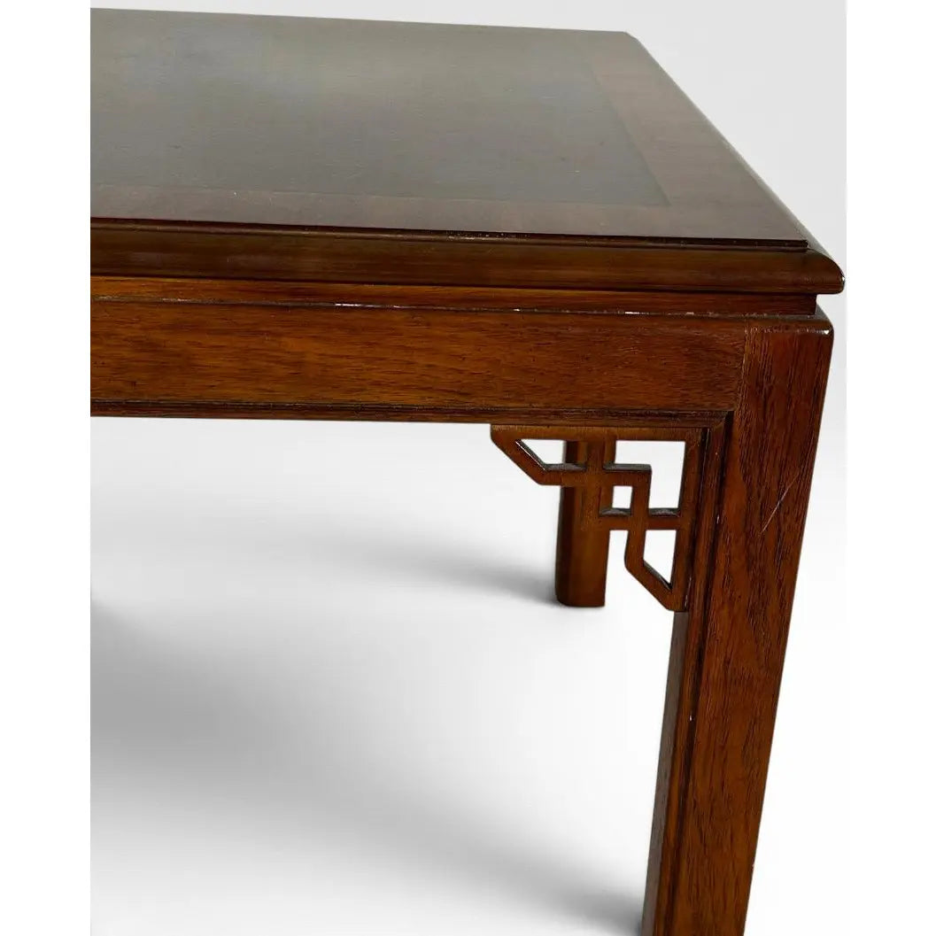 Pair of Vintage Drexel Heritage Chinese Chippendale Burlwood End Tables