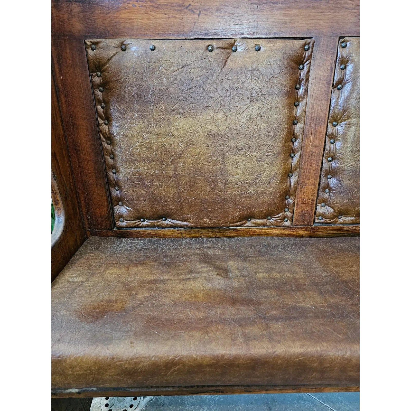 Pair of Antique Architectural Church Pew Benches, Turn of the Century Country Pine Two-Seater Settles