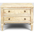 Julia Gray Ltd Venetian Style Mirrored Faux Marble Top Two Drawer Commode Chest
