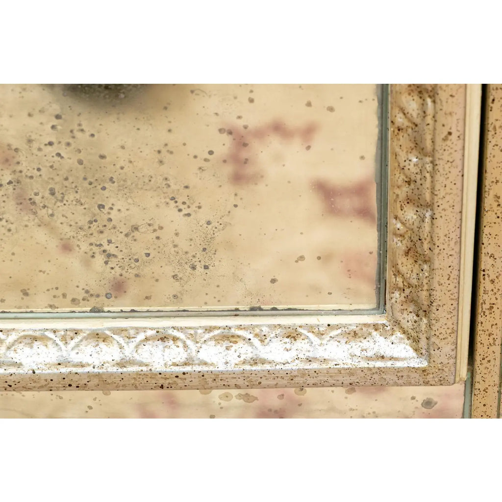 Julia Gray Ltd Venetian Style Mirrored Faux Marble Top Two Drawer Commode Chest