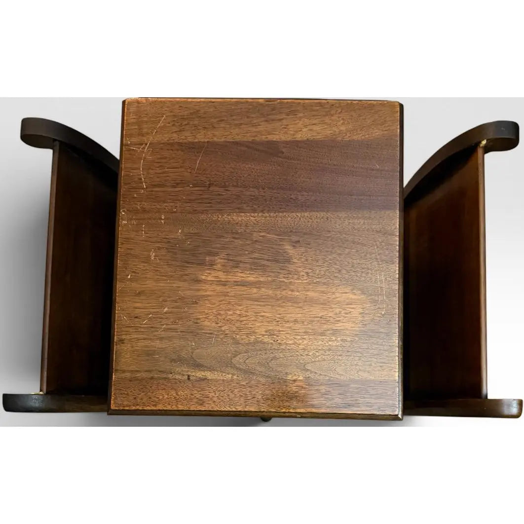 Vintage Art Deco Neoclassical Mahogany Copper-Lined Humidor Magazine Side Table