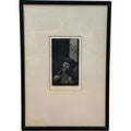 Antique 1914 Original Etching Character Study of a Man with Pipe by Gurnell Charles Jennis