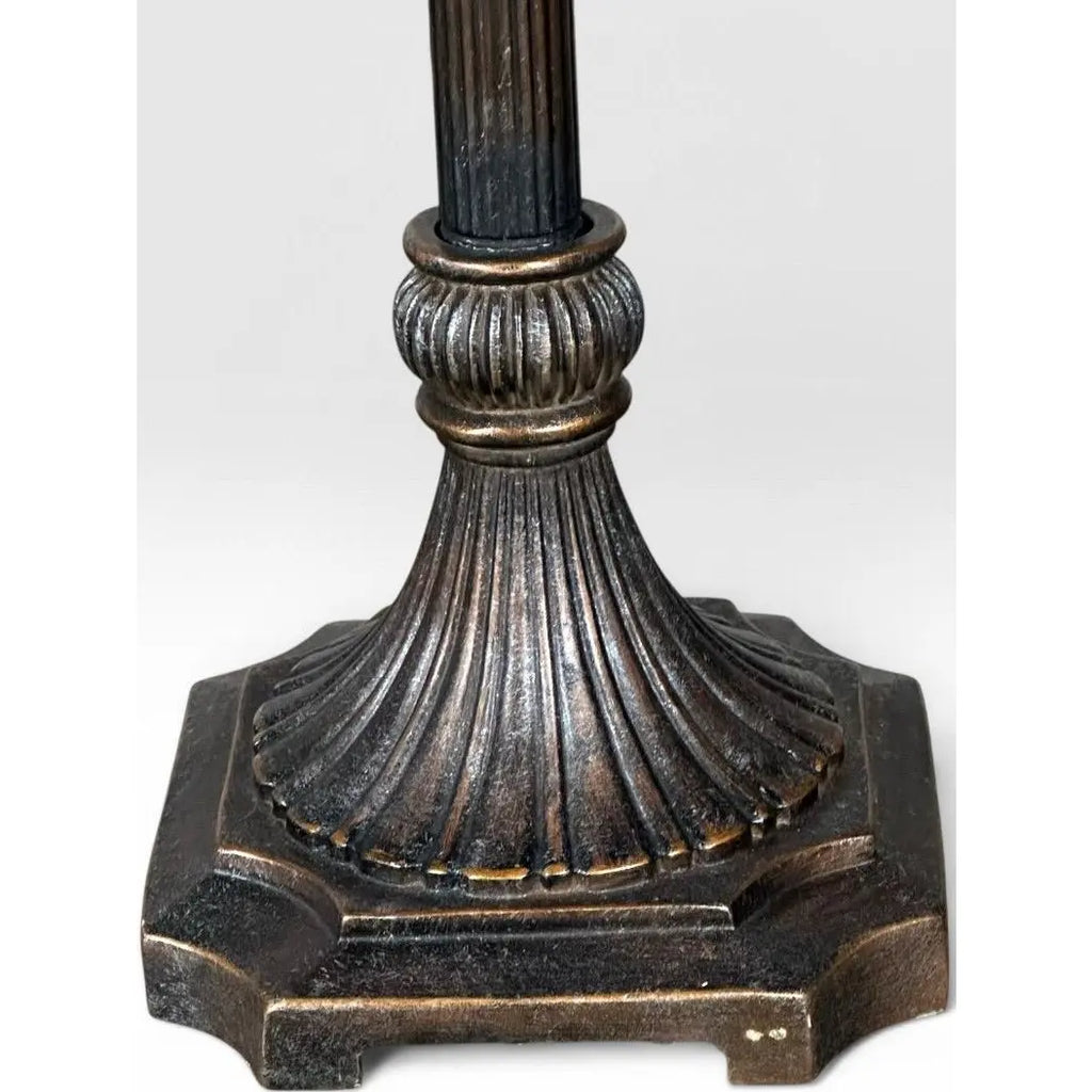 Contemporary Neoclassical Bronze Finished Fluted Buffet Lamps - A Pair