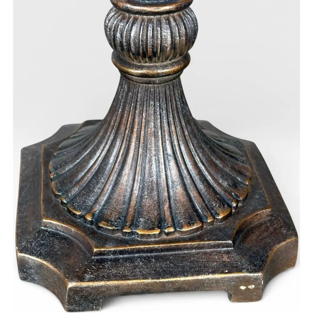 Contemporary Neoclassical Bronze Finished Fluted Buffet Lamps - A Pair