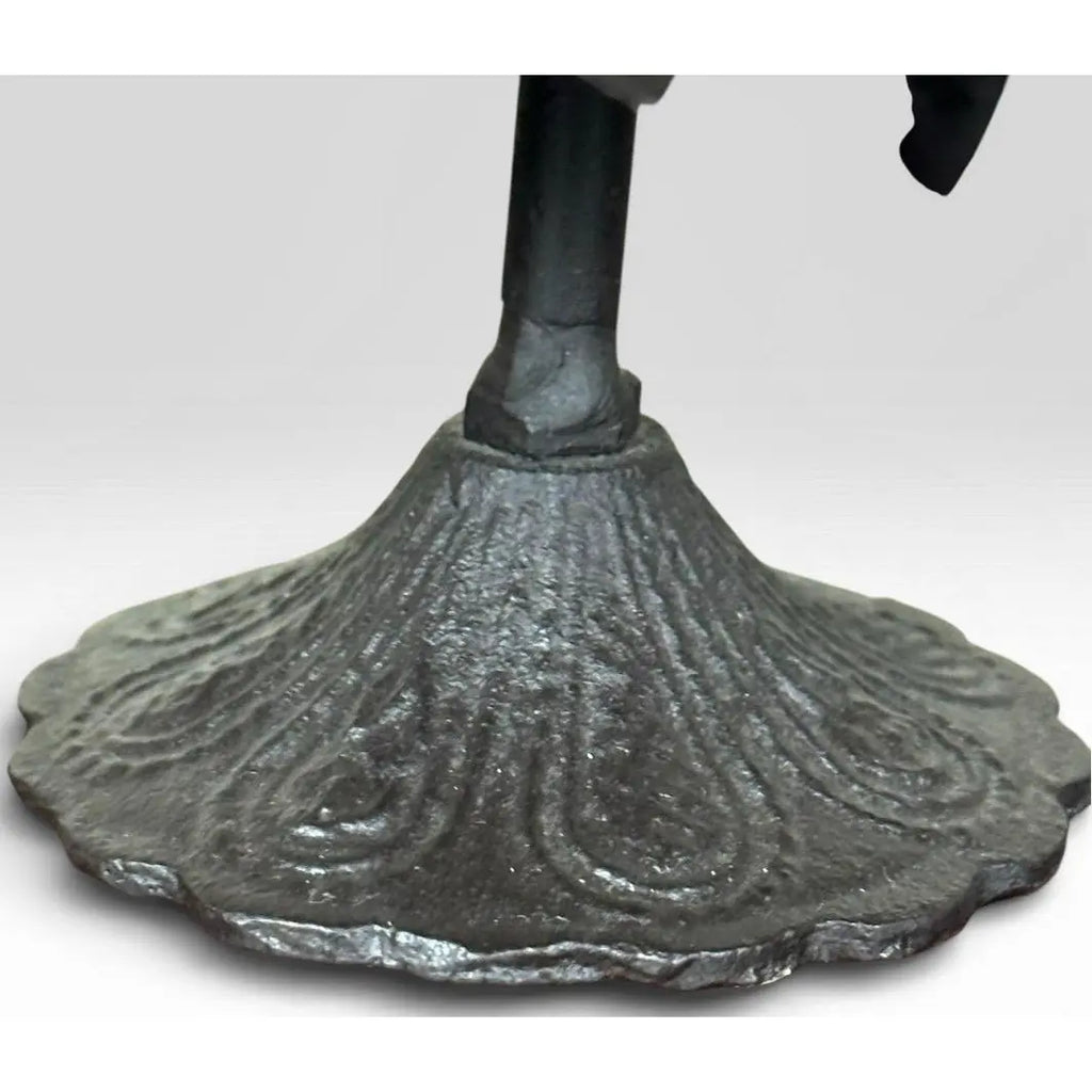 Vintage Brutalist Hollywood Regency Metal Leaf Candlesticks - A Pair