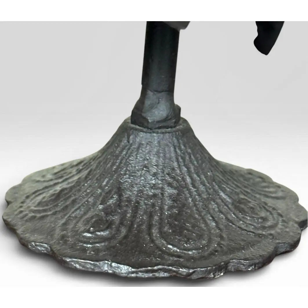 Vintage Brutalist Hollywood Regency Metal Leaf Candlesticks - A Pair