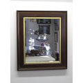 Antique 19th Century Victorian Walnut Deep-Well Wall Mirror with Lemon-Gilt Liner