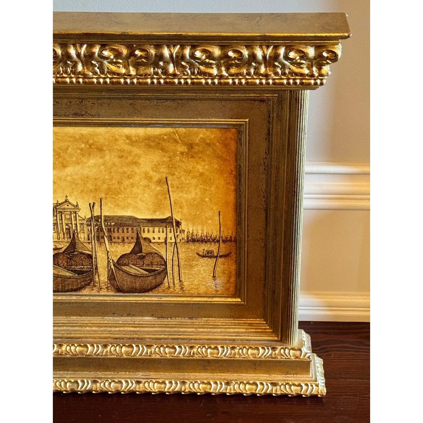 Exceptional Original Ink on Plaster Venezia Island of San Giorgio by The Twins Bugagiar