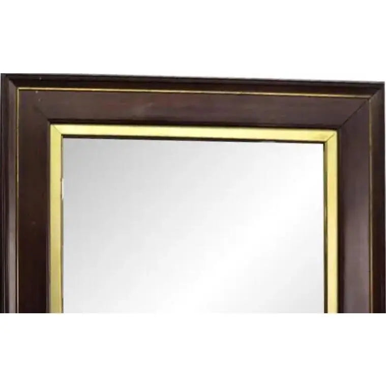 Antique 19th Century Victorian Walnut Deep-Well Wall Mirror with Lemon-Gilt Liner
