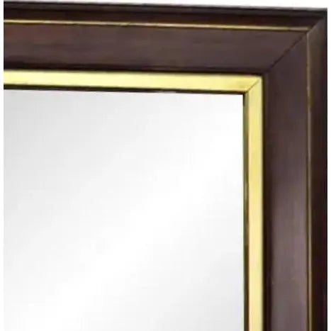 Antique 19th Century Victorian Walnut Deep-Well Wall Mirror with Lemon-Gilt Liner