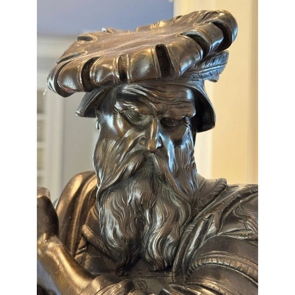 Antique 25” Signed French Bronze Sculpture The Landsknecht by Albert-Ernest Carrier Belleuse