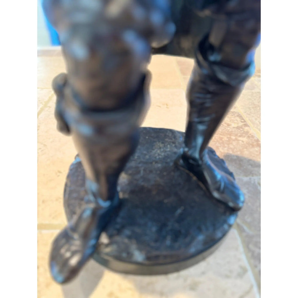 Antique 25” Signed French Bronze Sculpture The Landsknecht by Albert-Ernest Carrier Belleuse