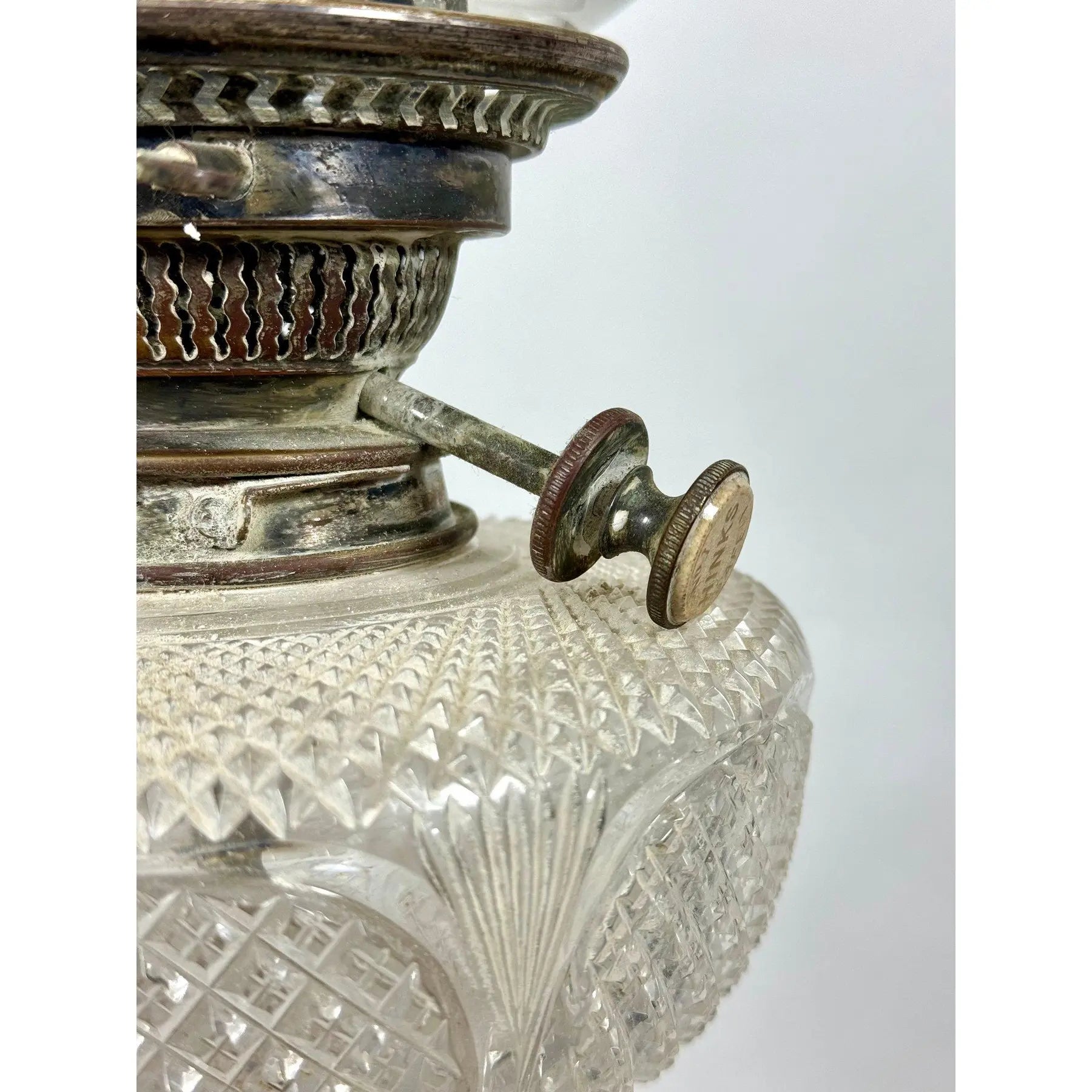 Stunning 29” 1875 Sheffield Sterling Silver And Cut Glass Corinthian Banquet Lamp