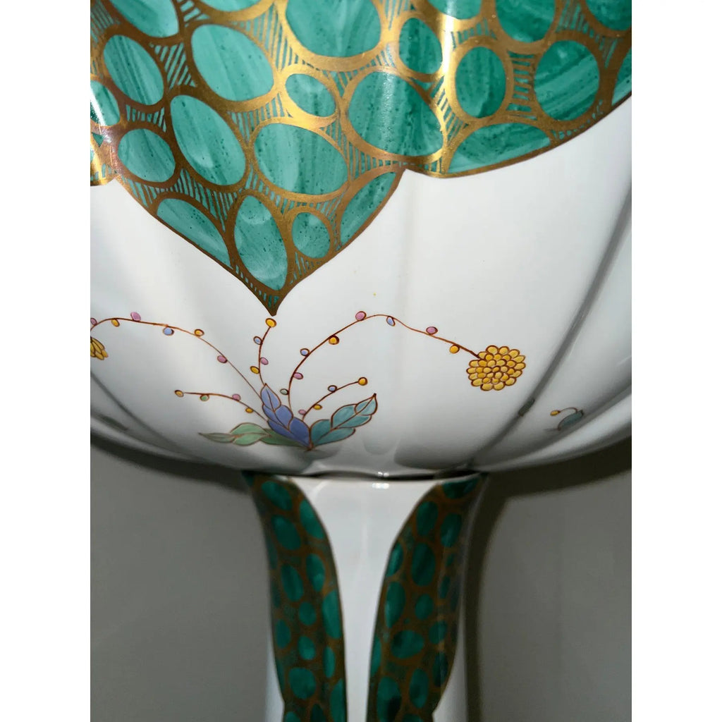 Sherle Wagner Chinoiserie Hand Painted Pedestal Sink and Complete 24k Gold Hardware Suite