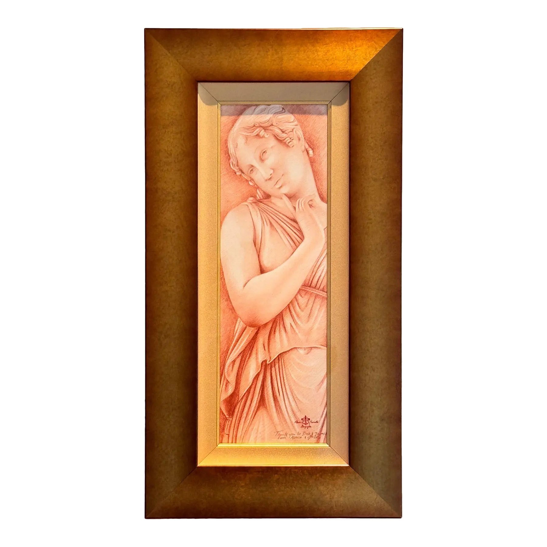 Original Signed Drawing By The Twins Bugagiar Danzatrice Study For The Three Graces Florentine Neo Classical Art