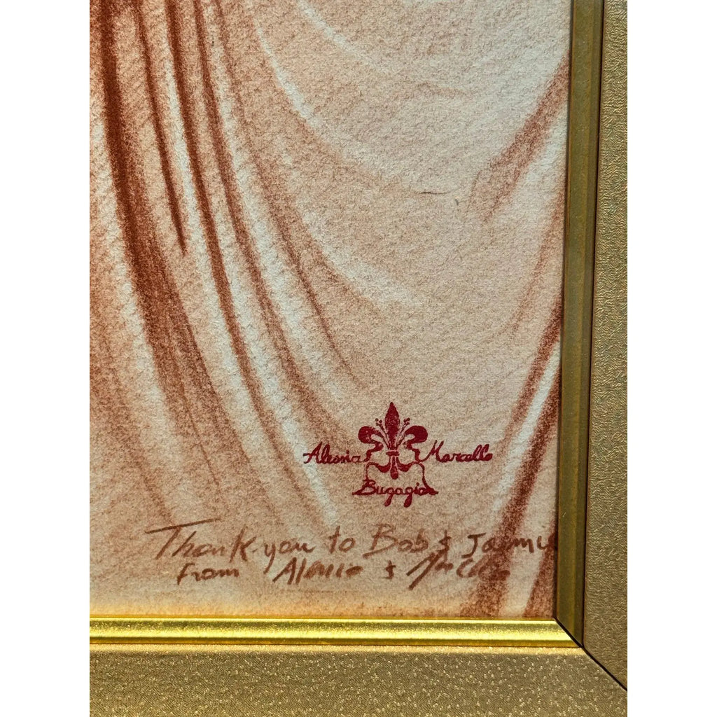 Original Signed Drawing By The Twins Bugagiar Danzatrice Study For The Three Graces Florentine Neo Classical Art