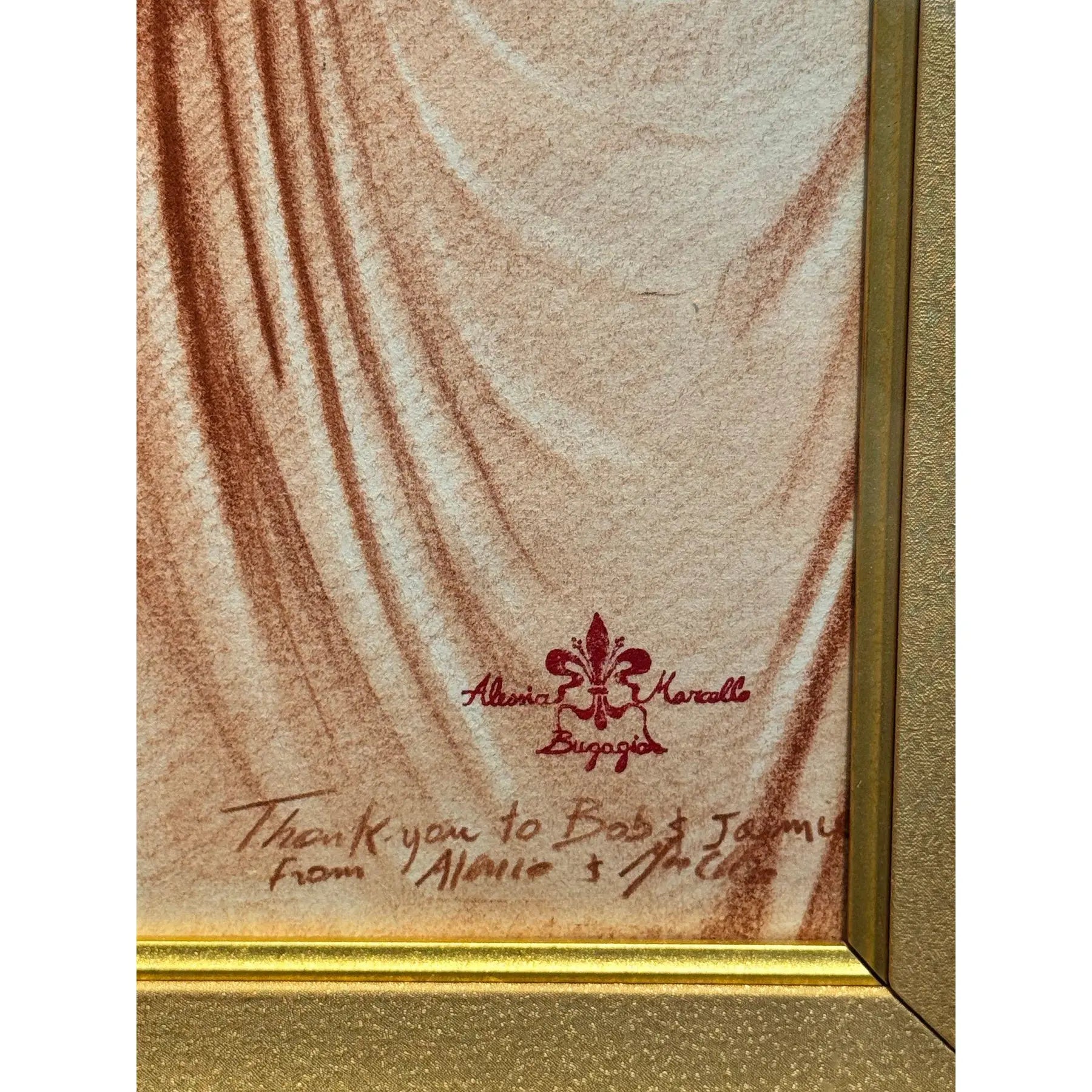 Original Signed Drawing By The Twins Bugagiar Danzatrice Study For The Three Graces Florentine Neo Classical Art
