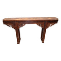 67” 19th Century Antique Chinese Qing Dynasty Dragon Altar Table Solid Elmwood Long Console