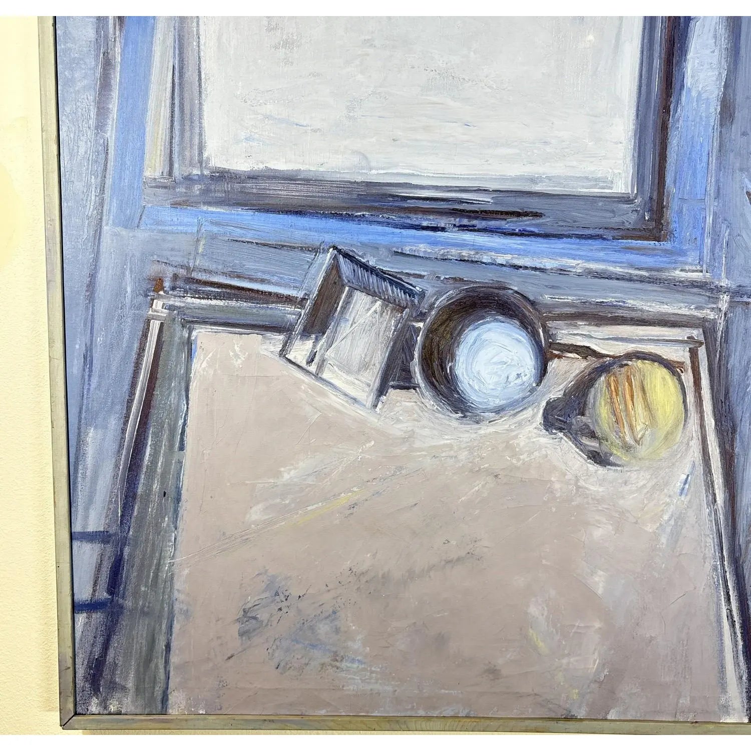 Substantial 54” 1967 Paul Havas Original Oil Painting Artist Studio Interior Large Scale Mid Century Modern