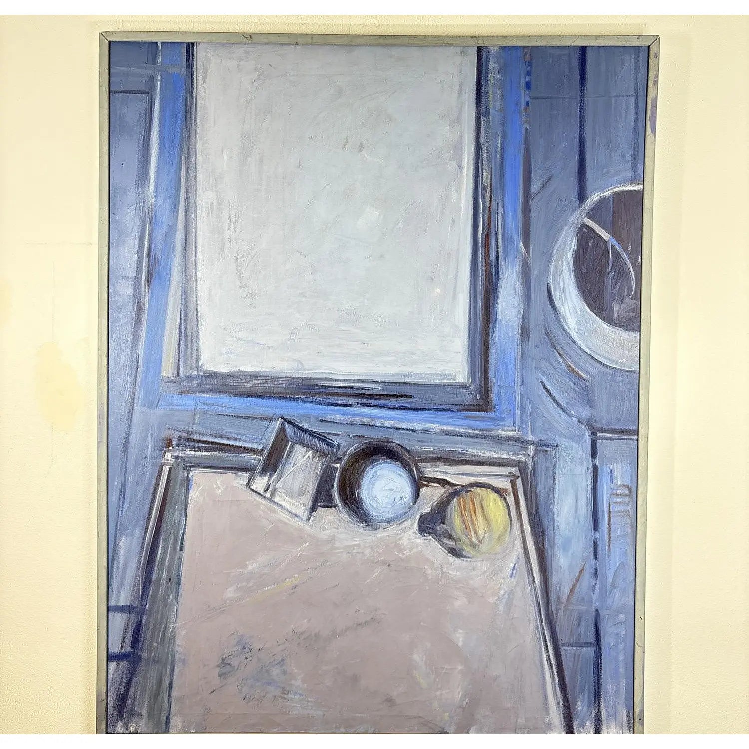 Substantial 54” 1967 Paul Havas Original Oil Painting Artist Studio Interior Large Scale Mid Century Modern