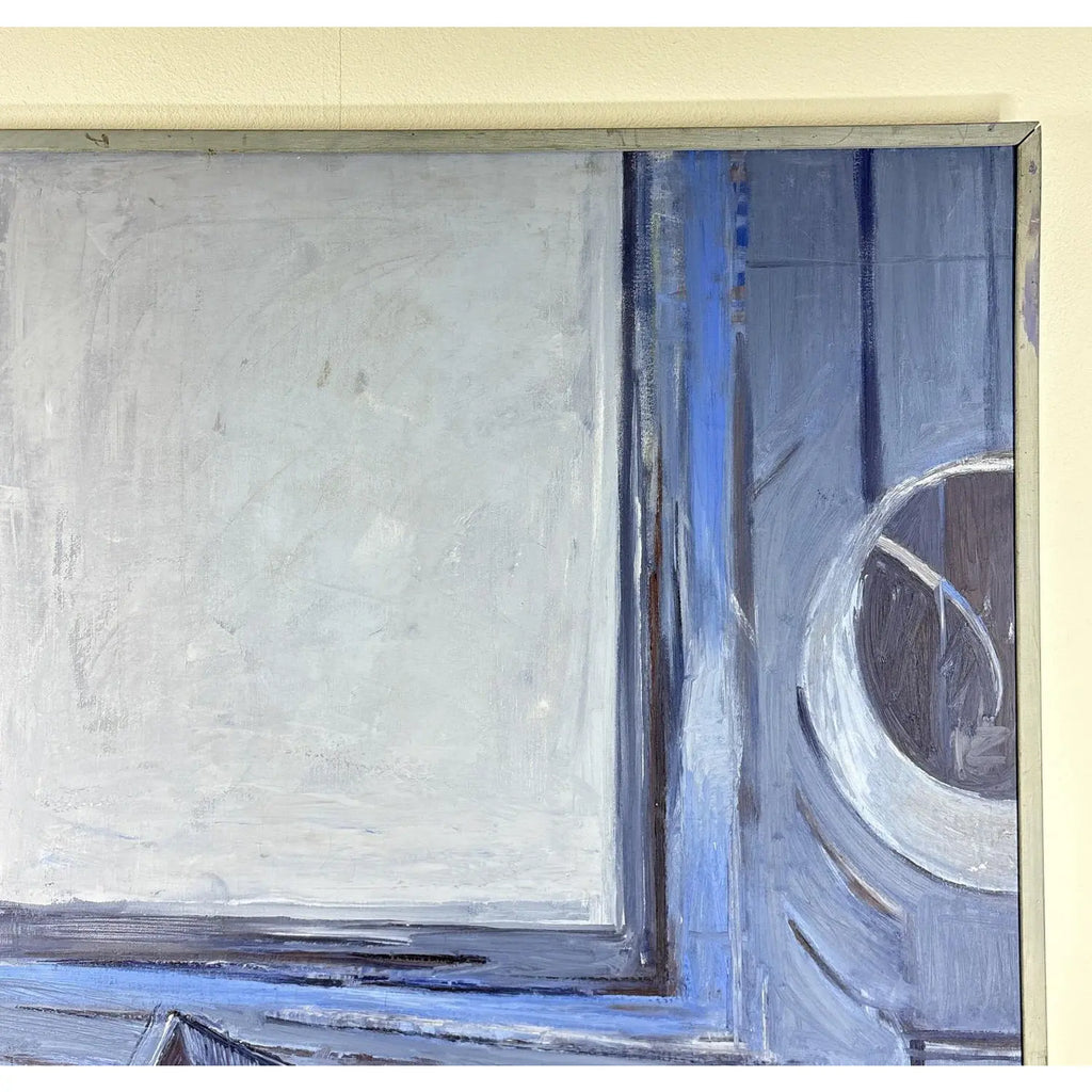 Substantial 54” 1967 Paul Havas Original Oil Painting Artist Studio Interior Large Scale Mid Century Modern