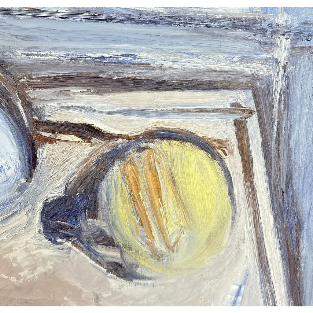 Substantial 54” 1967 Paul Havas Original Oil Painting Artist Studio Interior Large Scale Mid Century Modern