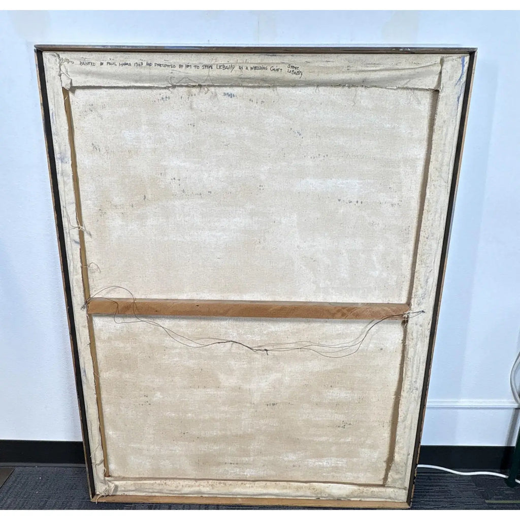 Substantial 54” 1967 Paul Havas Original Oil Painting Artist Studio Interior Large Scale Mid Century Modern