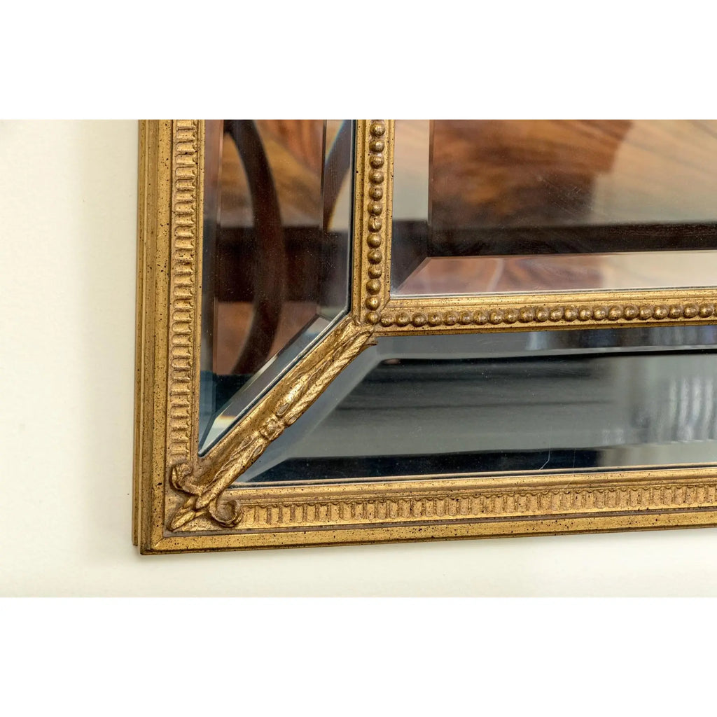 Stunning 58” Friedman Brothers Louis XVI Giltwood Wall Mirror With Urn And Floral Crest