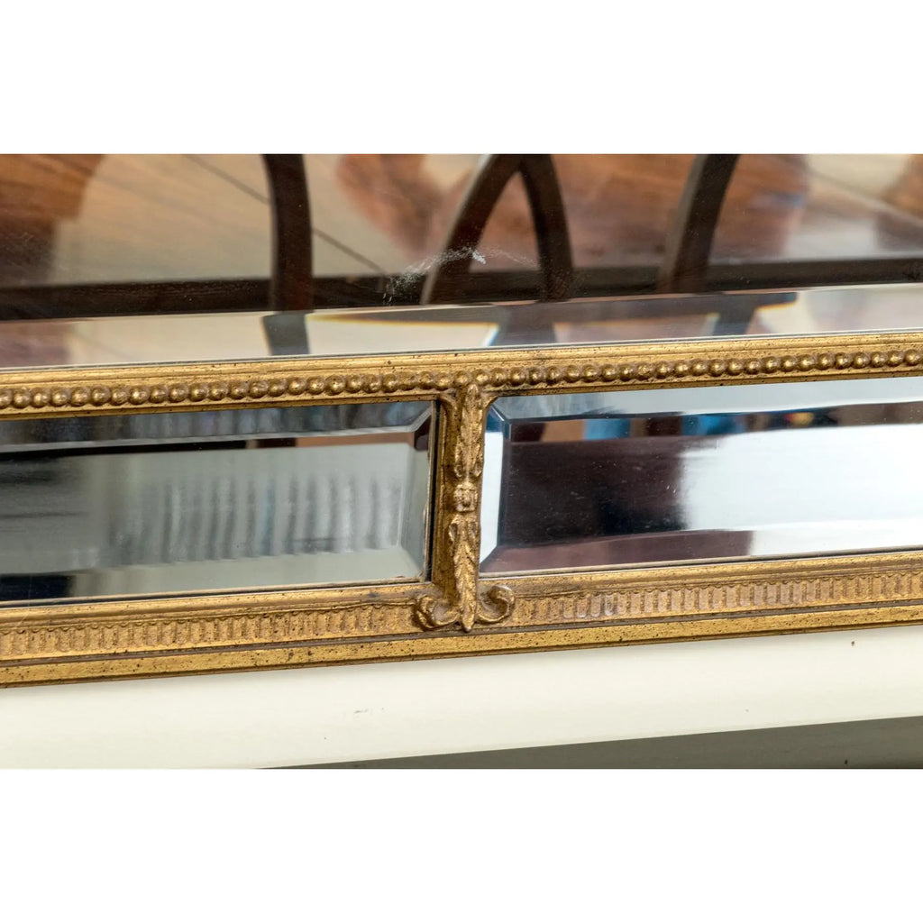 Stunning 58” Friedman Brothers Louis XVI Giltwood Wall Mirror With Urn And Floral Crest