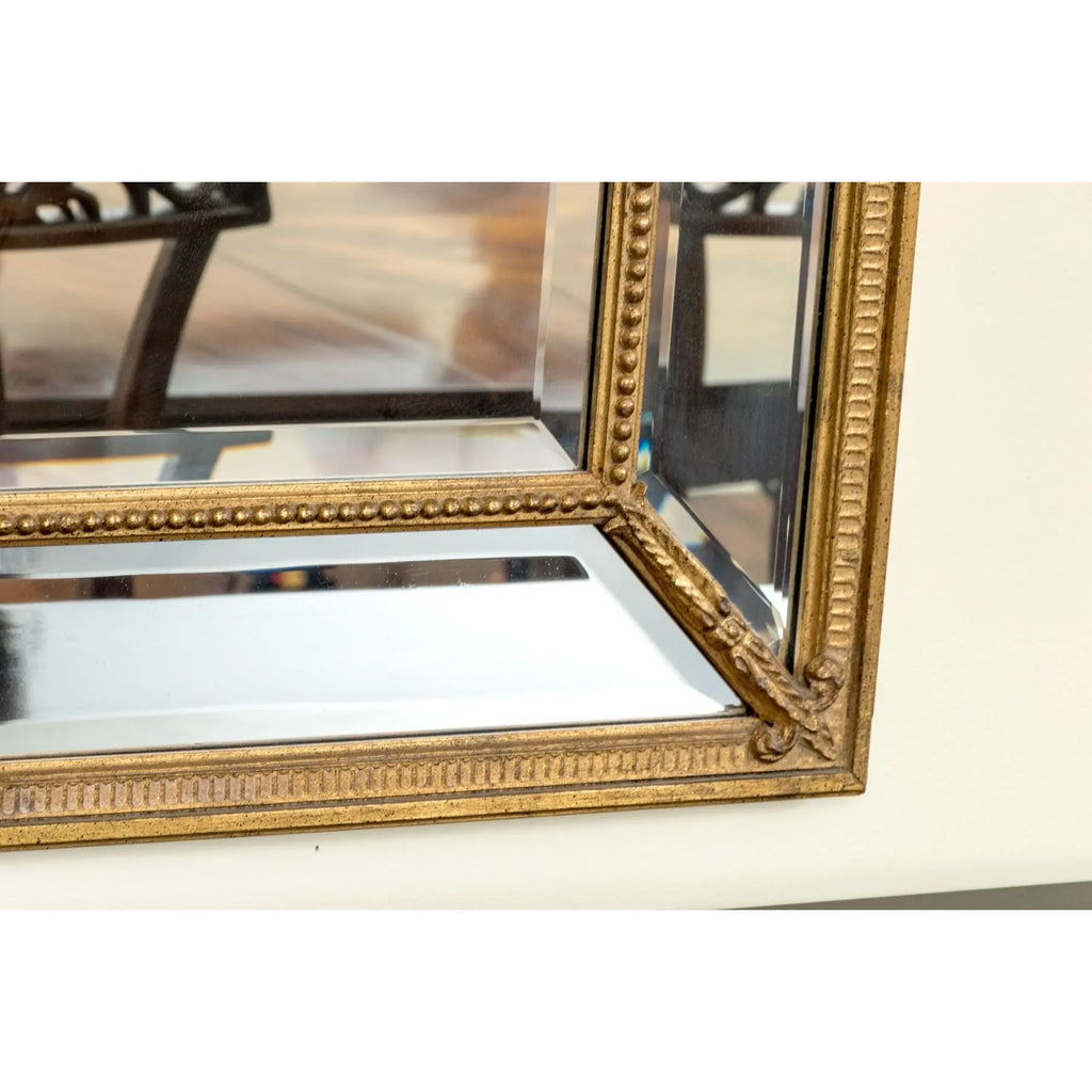 Stunning 58” Friedman Brothers Louis XVI Giltwood Wall Mirror With Urn And Floral Crest
