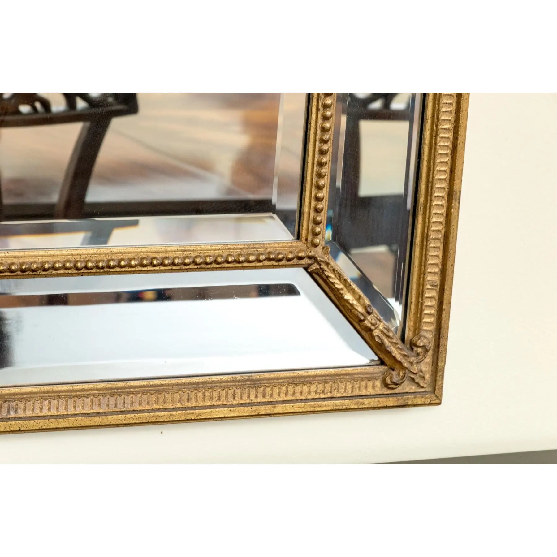 Stunning 58” Friedman Brothers Louis XVI Giltwood Wall Mirror With Urn And Floral Crest