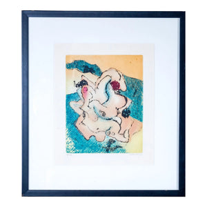 Rare Signed 1973 Dorothea Tanning Surrealist Color Etching En Chair Et En Or Limited Edition 6/100