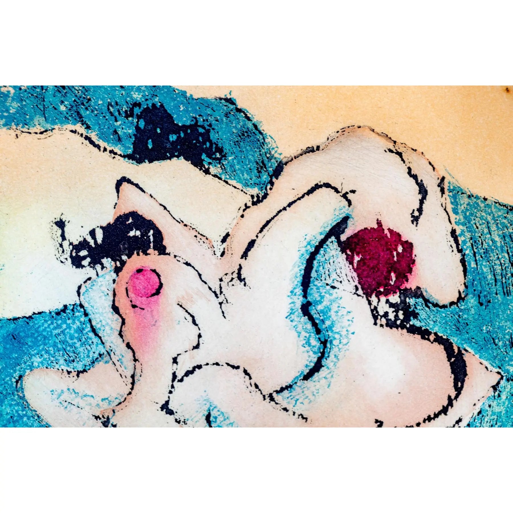 Rare Signed 1973 Dorothea Tanning Surrealist Color Etching En Chair Et En Or Limited Edition 6/100