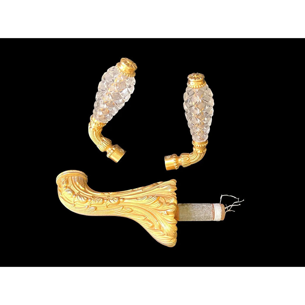 Iconic Sherle Wagner Imperial Swan 24k Gold & Rock Crystal Bathroom Suite