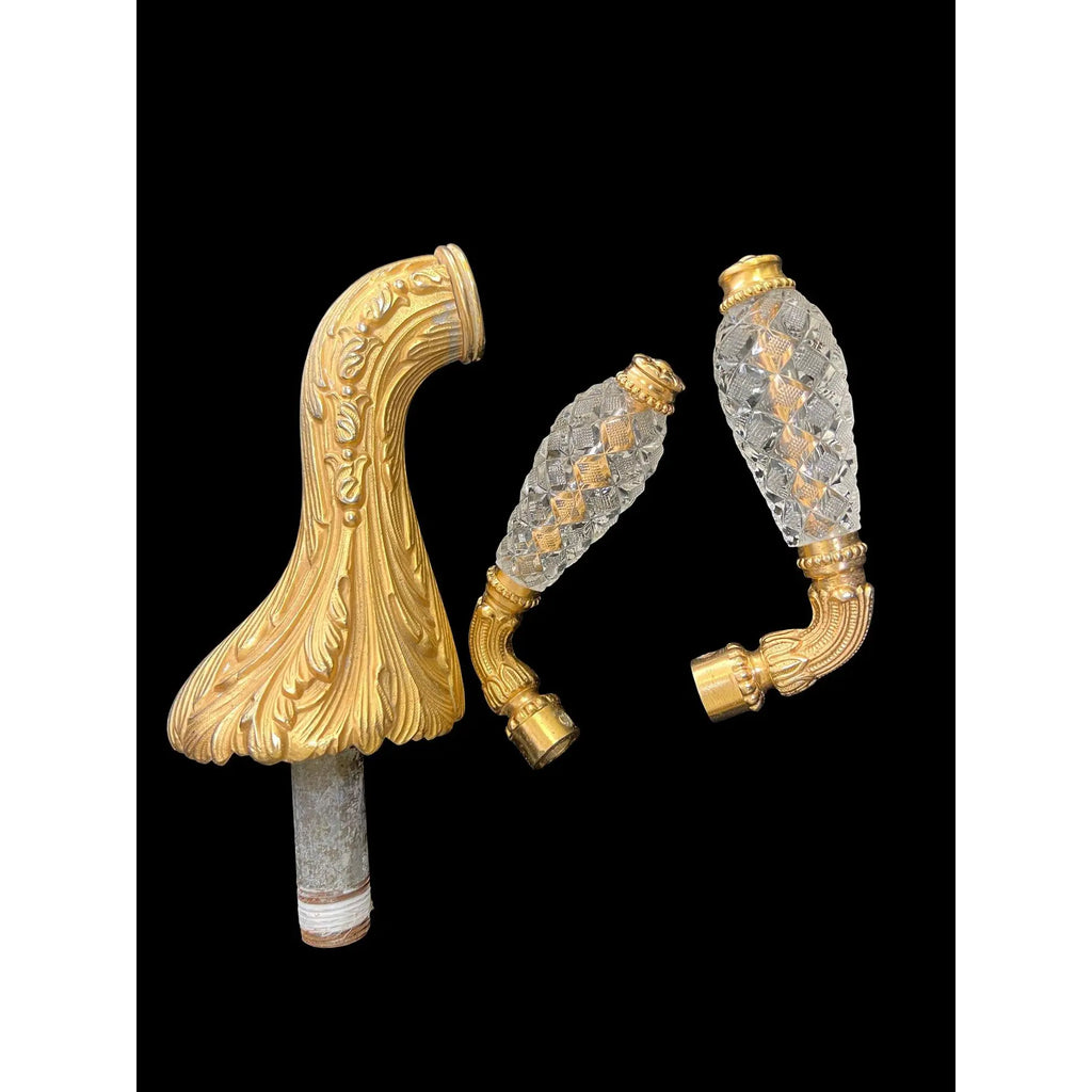 Iconic Sherle Wagner Imperial Swan 24k Gold & Rock Crystal Bathroom Suite