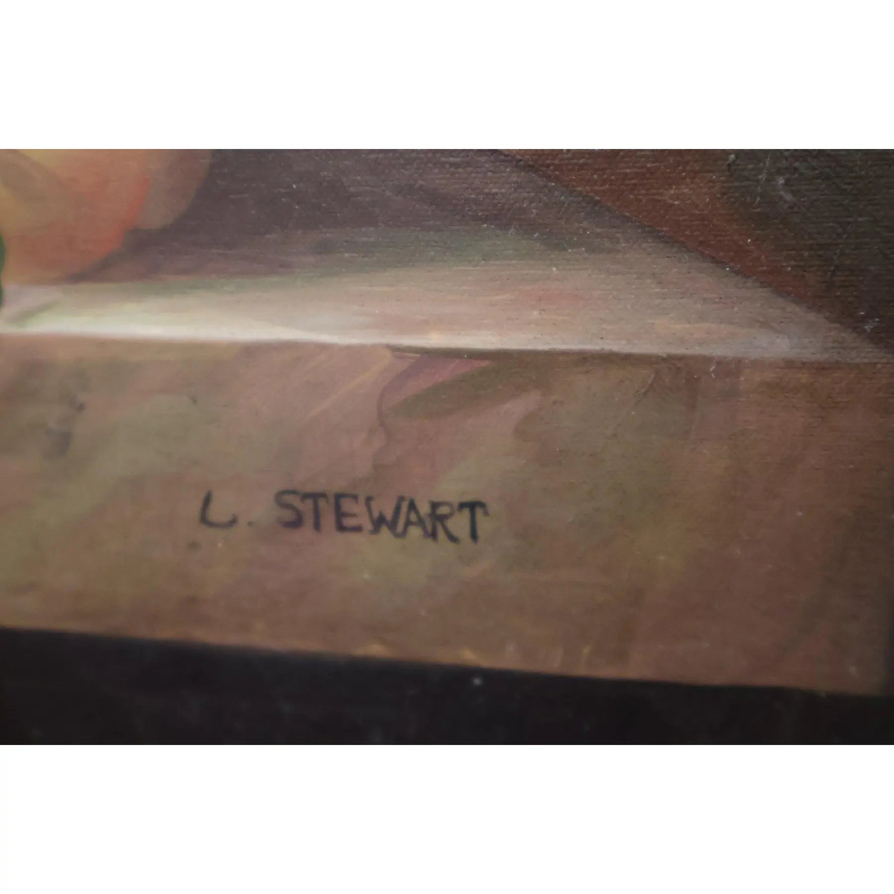 57" Signed L. Stewart Dutch Master Style Floral Oil Painting, Large Gilt Frame, Grand Manner Still Life, Museum Scale Art