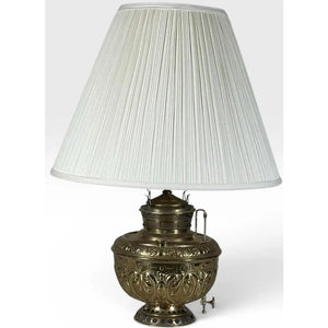 Antique Thomas B Adams and Sons Electrified Brass Oil Lamp
