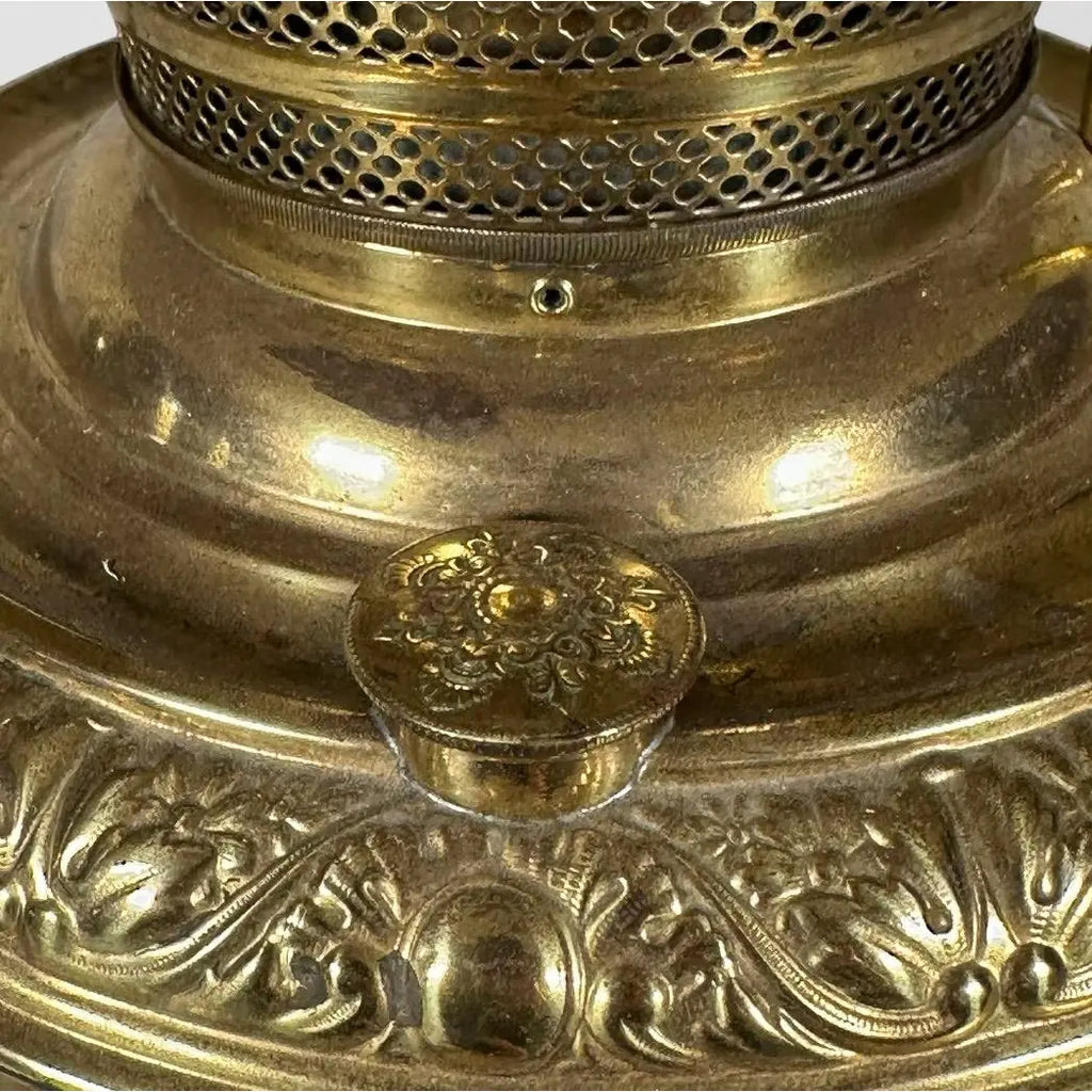 Antique Thomas B Adams and Sons Electrified Brass Oil Lamp