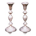 Pair of 12-Inch Antique Norblin and Co. Warsaw Silver-Plate Sabbath Candlesticks - Ornate Victorian Repoussé Judaica