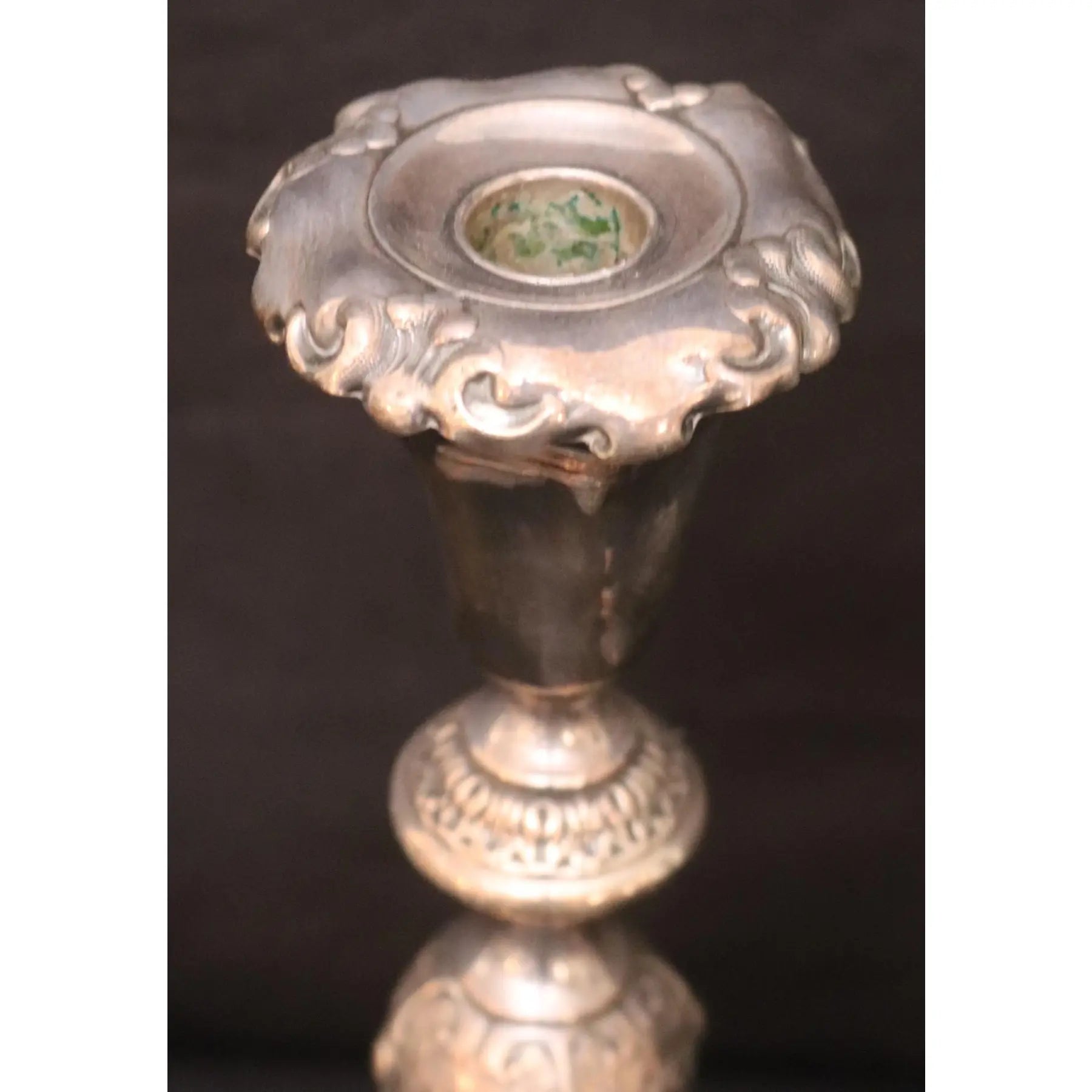 Pair of 12-Inch Antique Norblin and Co. Warsaw Silver-Plate Sabbath Candlesticks - Ornate Victorian Repoussé Judaica