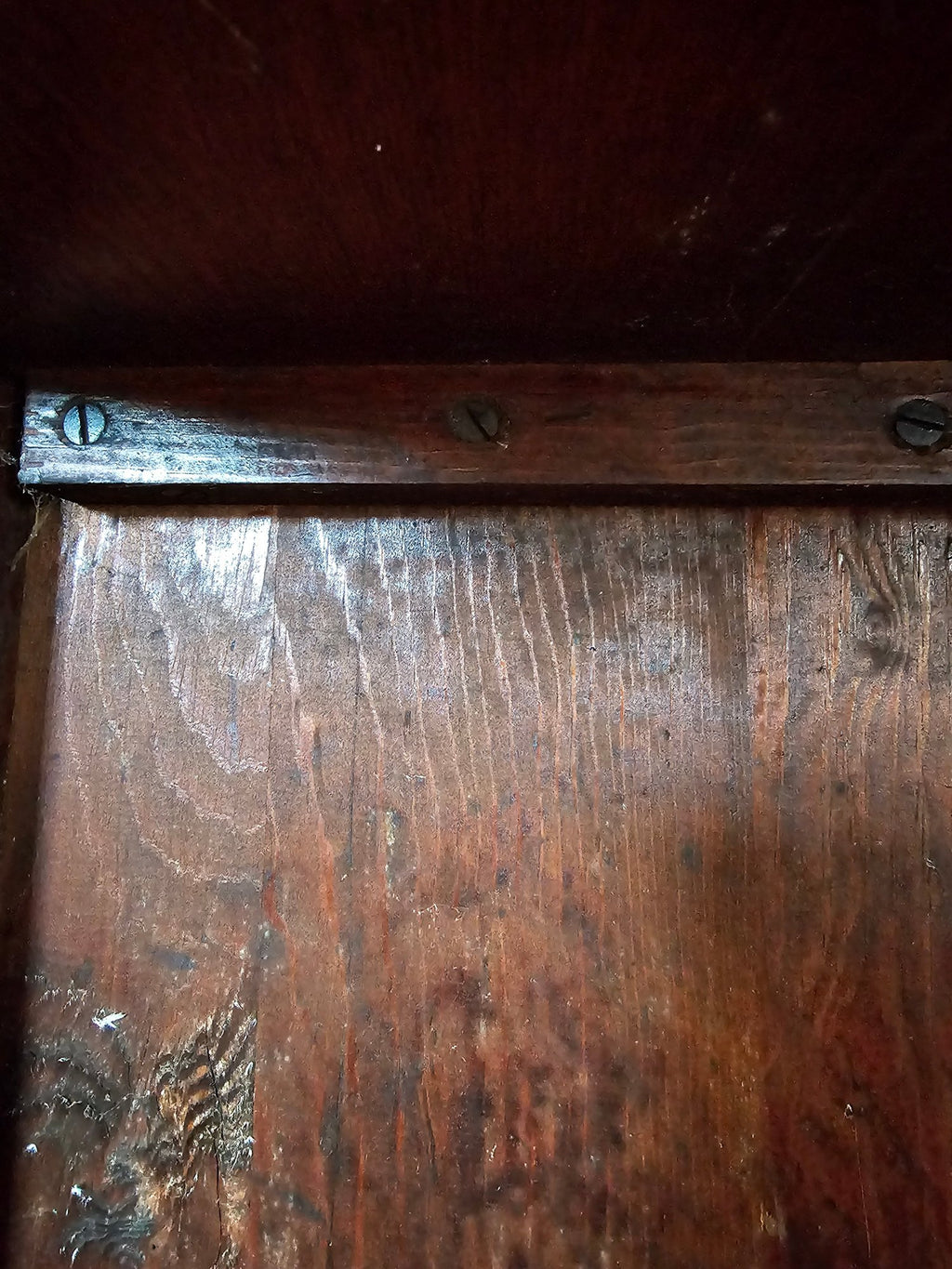 Matched Pair Of Antique Nineteenth Century Primitive Country Pine High Back Settle Benches With Leather Backing And Cushions