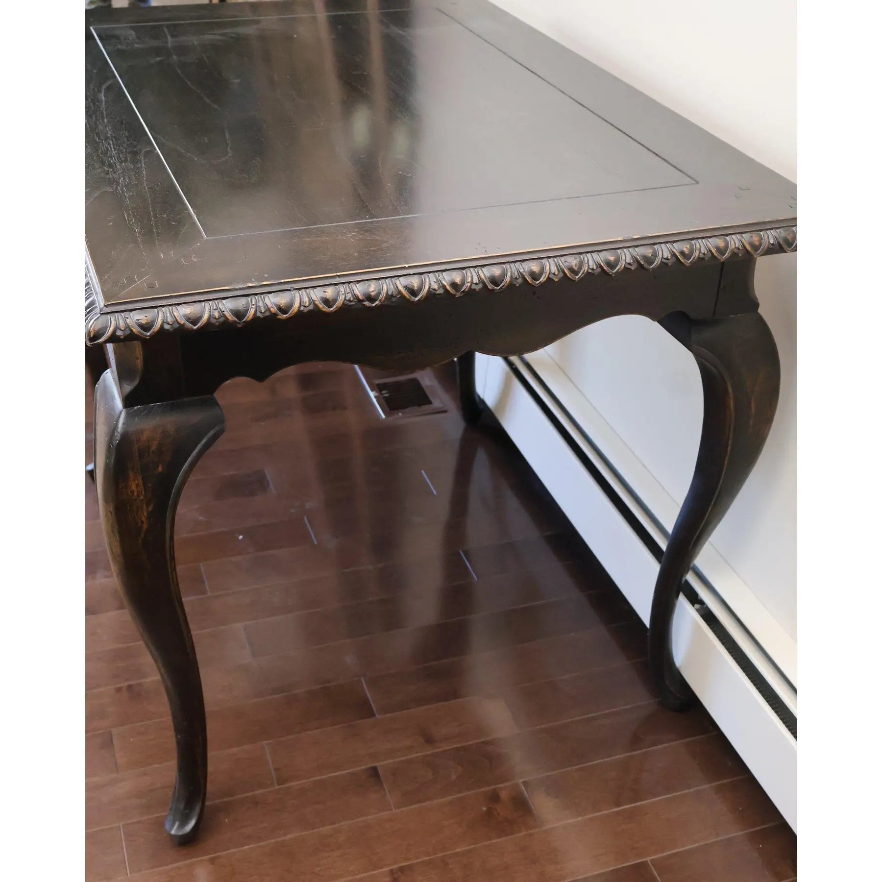 French Louis XV Style Writing Table – Hand-Carved Gadrooned Edge & Cabriole Legs