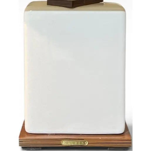 Vintage Lauren Ralph Lauren White Crackle Ceramic Square Table Lamp