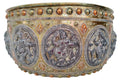 Antique 19th Century Thanjavur Tri-Metal Bowl - Hand-Hammered Silver and Copper on Brass - Tanjore South Indian Art