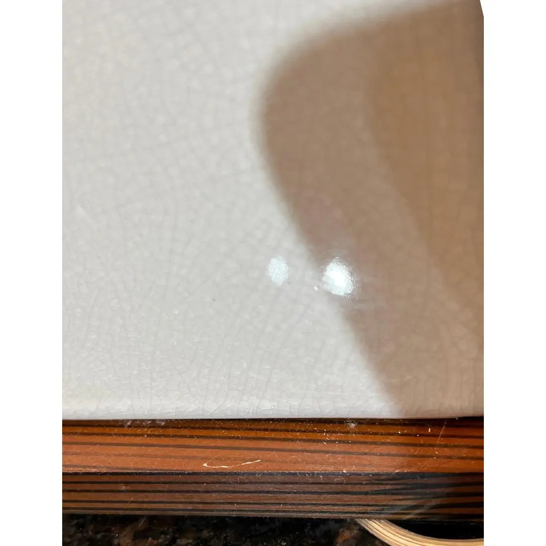 Vintage Lauren Ralph Lauren White Crackle Ceramic Square Table Lamp