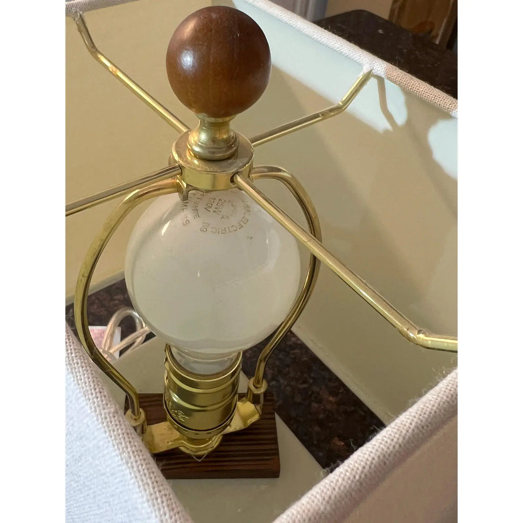Vintage Lauren Ralph Lauren White Crackle Ceramic Square Table Lamp