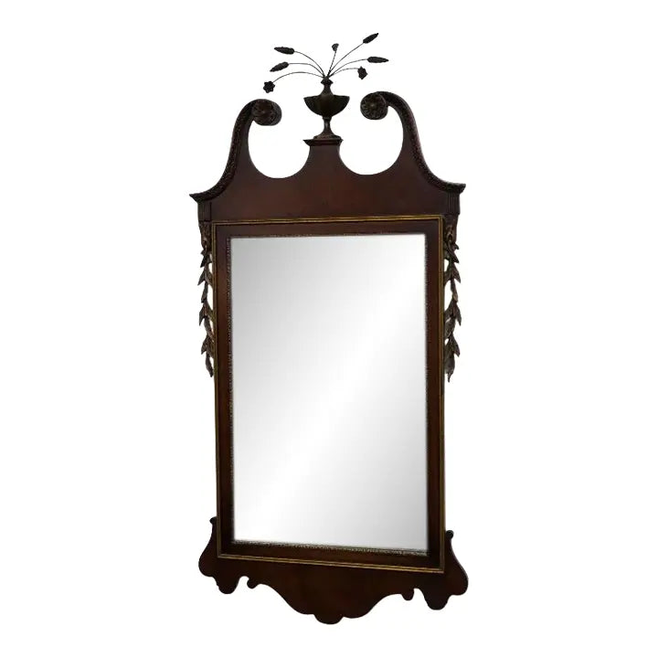 Large Federal Style Mahogany and Gilt Constitution Mirror with Urn and Wheat Finial