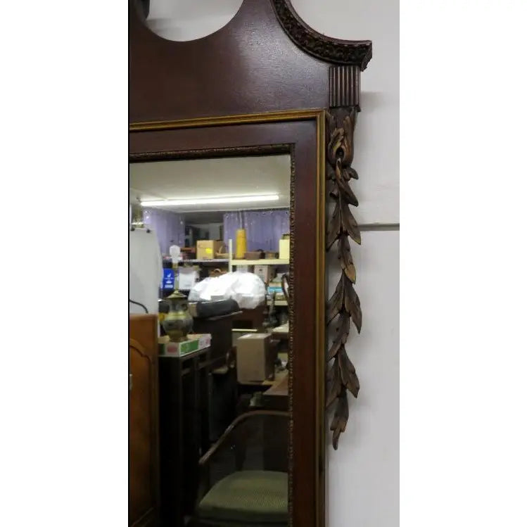 Large Federal Style Mahogany and Gilt Constitution Mirror with Urn and Wheat Finial